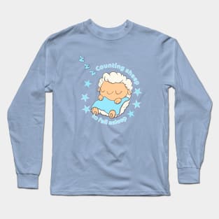 Counting sheep to fall asleep Long Sleeve T-Shirt